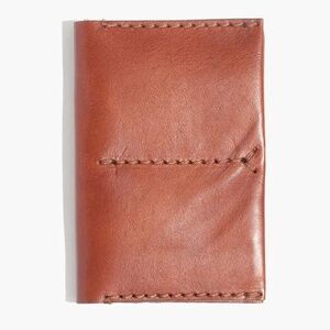 Madewell Leather Passport Case Wallet in English Saddle Brown